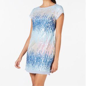 Vince Camuto Multicolored Sequin Sheath Dress